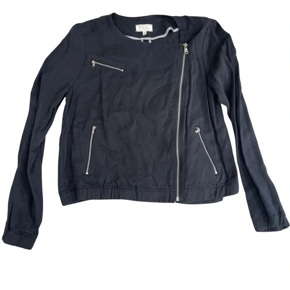 Lou &Grey asymmetrical black  Moto jacket . Size Medium - Picture 1 of 4